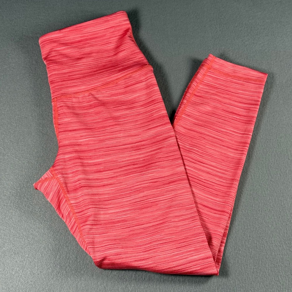 Athletic Works Womens Leggings S Pink Space Dye Dri-More Tech High Rise